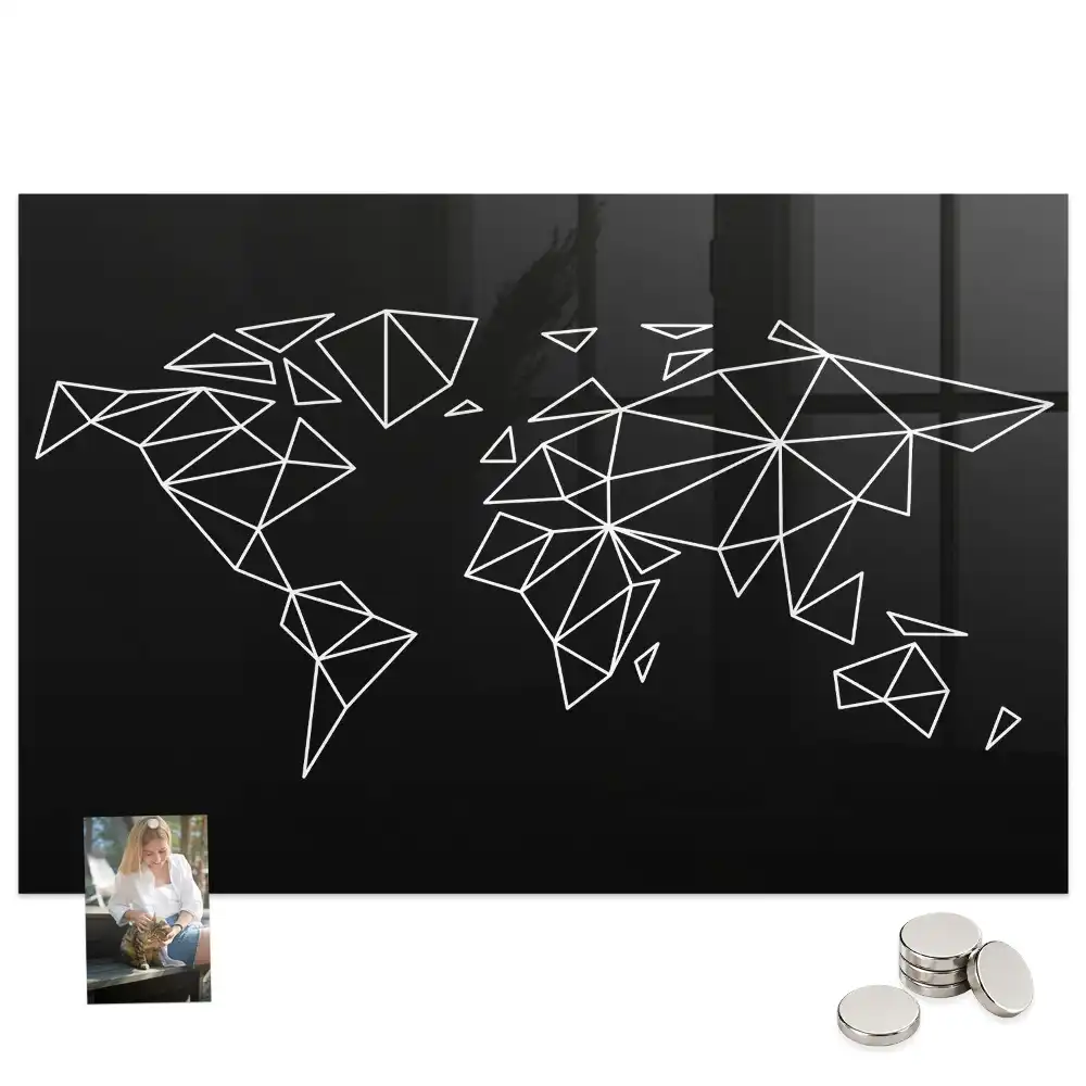 Tableau magnétique carte du monde design moderne