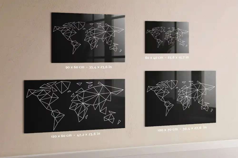 Tableau magnétique carte du monde design moderne
