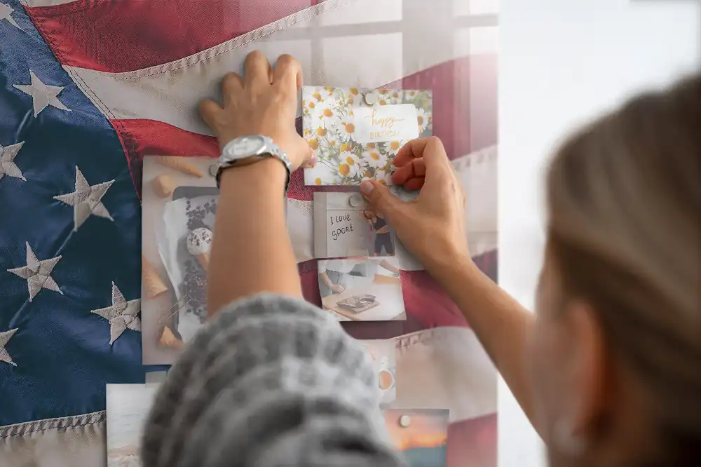 Tableau mural magnétique motif drapeau américain