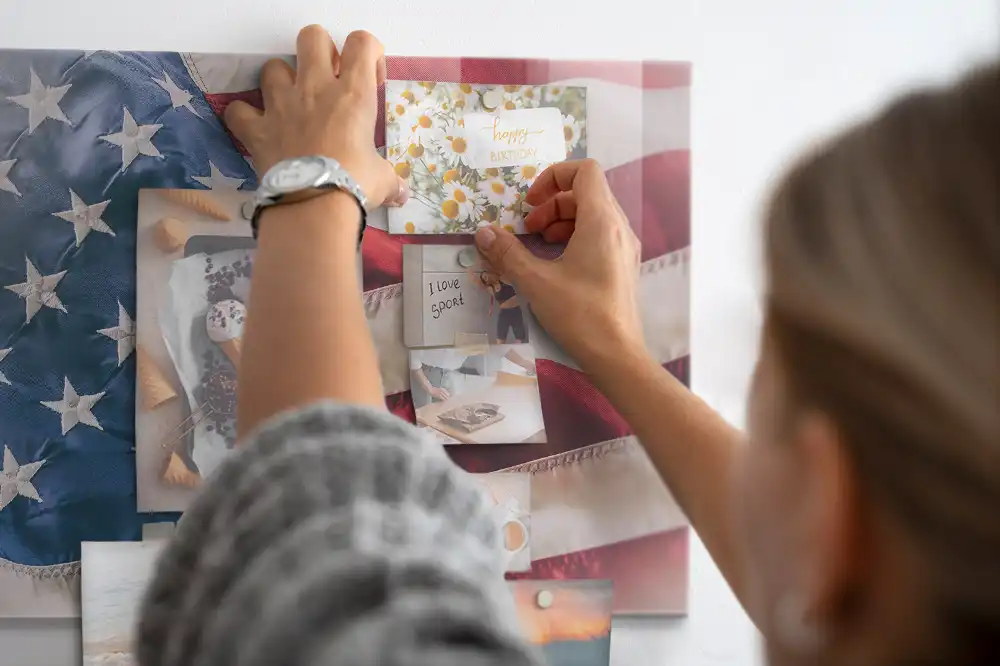 Tableau mural magnétique motif drapeau américain