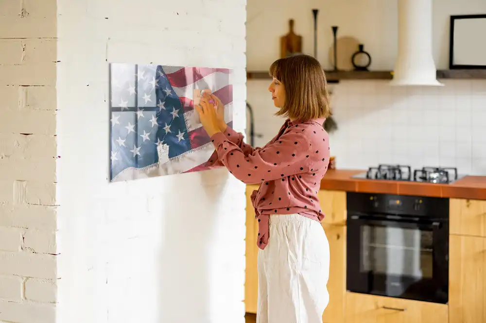 Tableau mural magnétique motif drapeau américain
