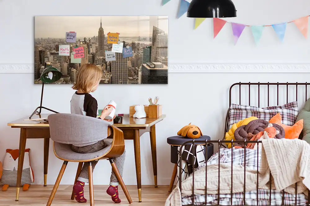 Tableau magnétique pour magnets motif paysage urbain