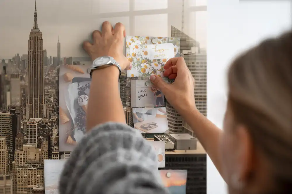 Tableau magnétique pour magnets motif paysage urbain