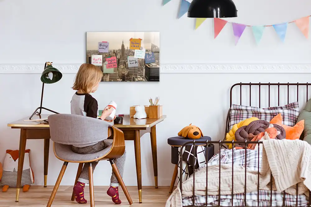 Tableau magnétique pour magnets motif paysage urbain