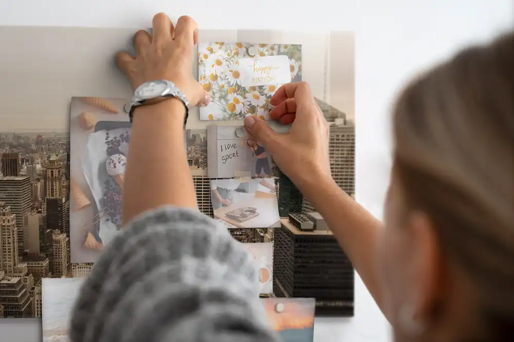 Tableau magnétique pour magnets motif paysage urbain