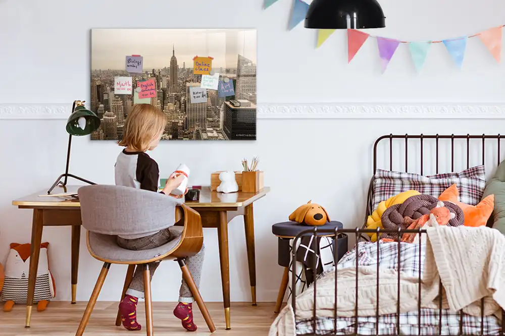 Tableau magnétique pour magnets motif paysage urbain