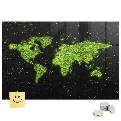 Tableau mural magnétique représentant un atlas mondial