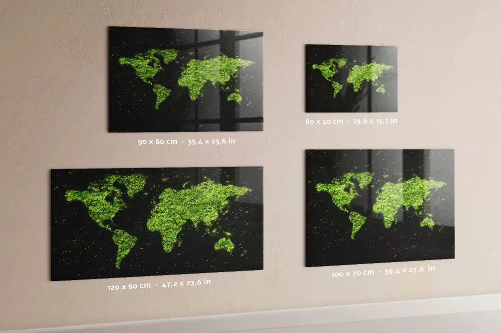 Tableau mural magnétique représentant un atlas mondial