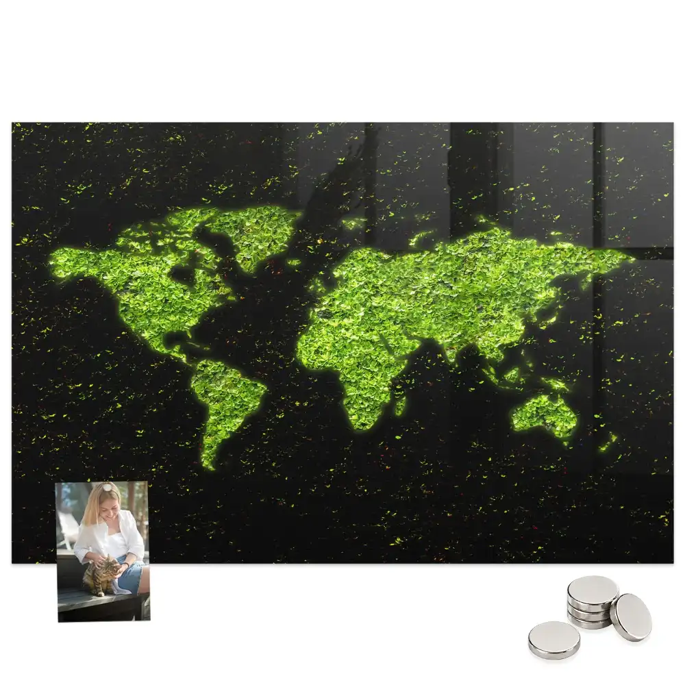 Tableau mural magnétique représentant un atlas mondial