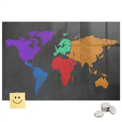 Tableau décoratif aimanté atlas mondial