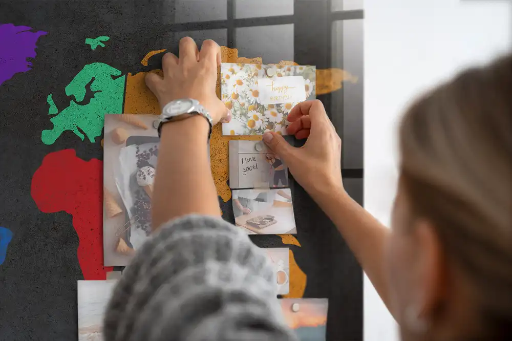 Tableau décoratif aimanté atlas mondial