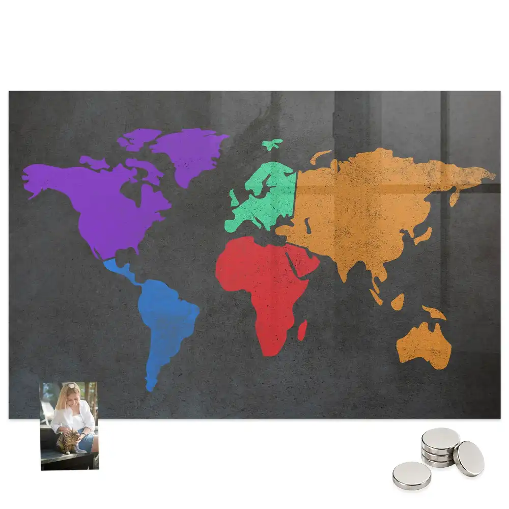 Tableau décoratif aimanté atlas mondial