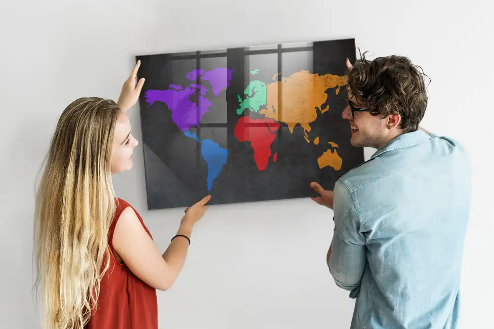 Tableau décoratif aimanté atlas mondial