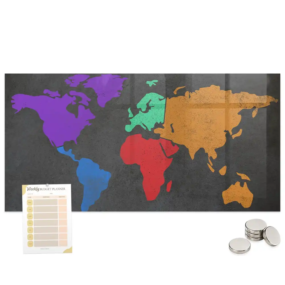 Tableau décoratif aimanté atlas mondial