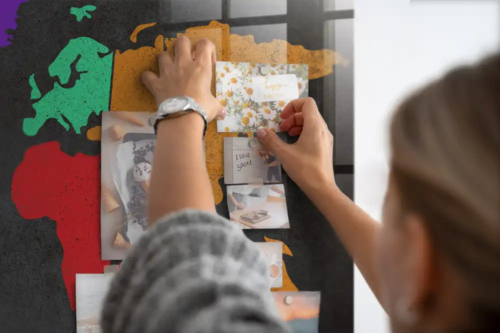 Tableau décoratif aimanté atlas mondial