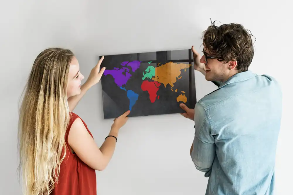 Tableau décoratif aimanté atlas mondial