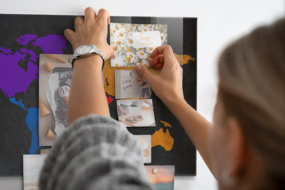 Tableau décoratif aimanté atlas mondial