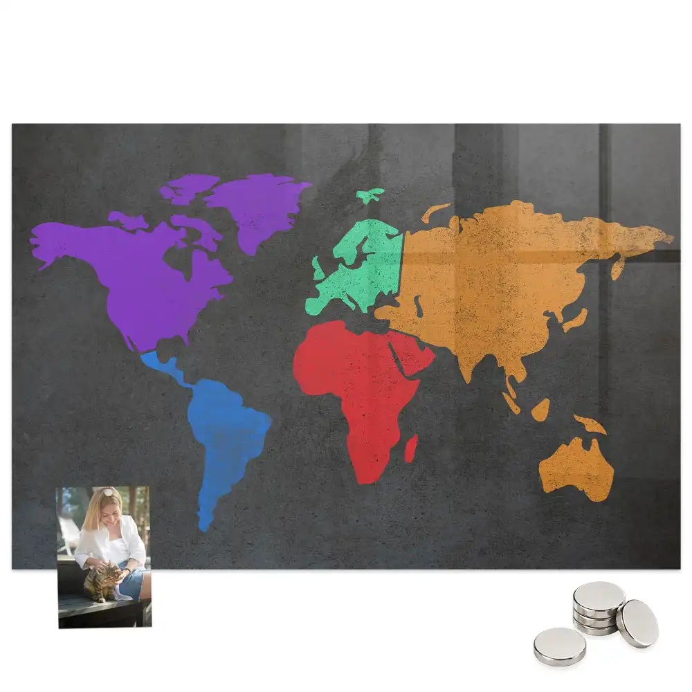 Tableau décoratif aimanté atlas mondial