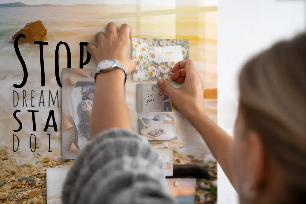 Tableau mural magnétique avec texte de motivation