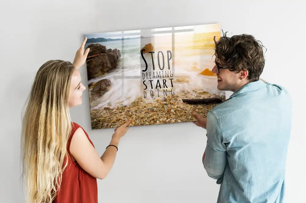 Tableau mural magnétique avec texte de motivation