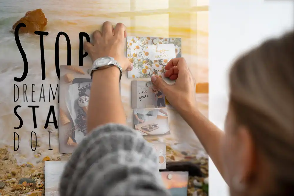 Tableau mural magnétique avec texte de motivation