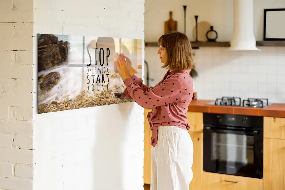 Tableau mural magnétique avec texte de motivation