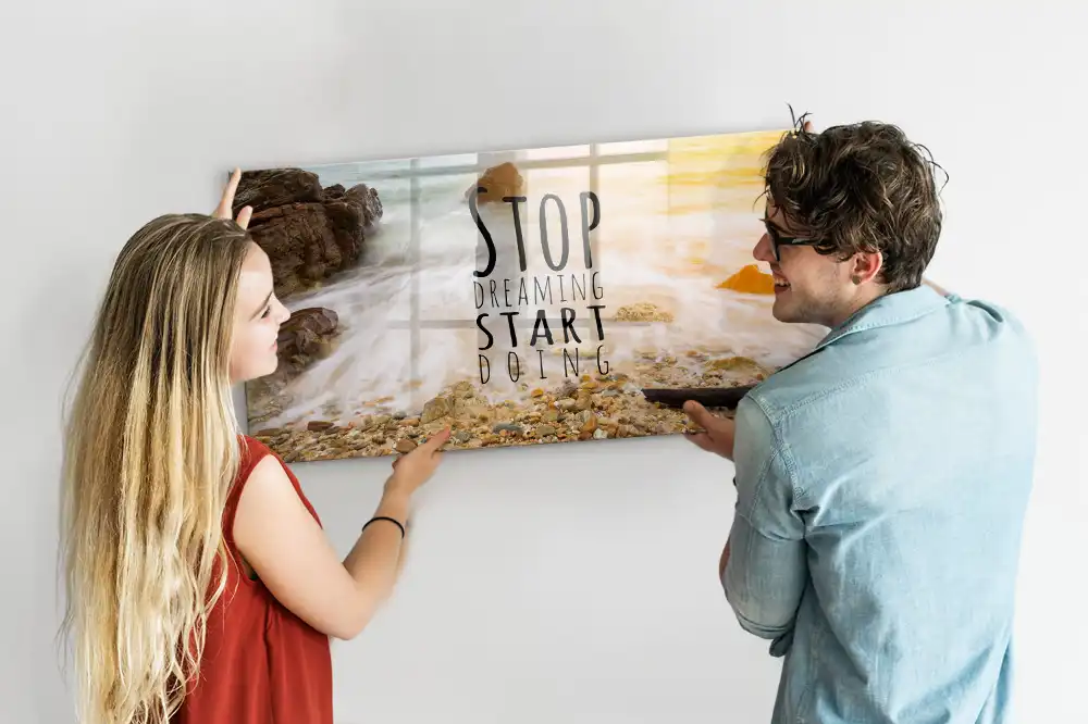 Tableau mural magnétique avec texte de motivation