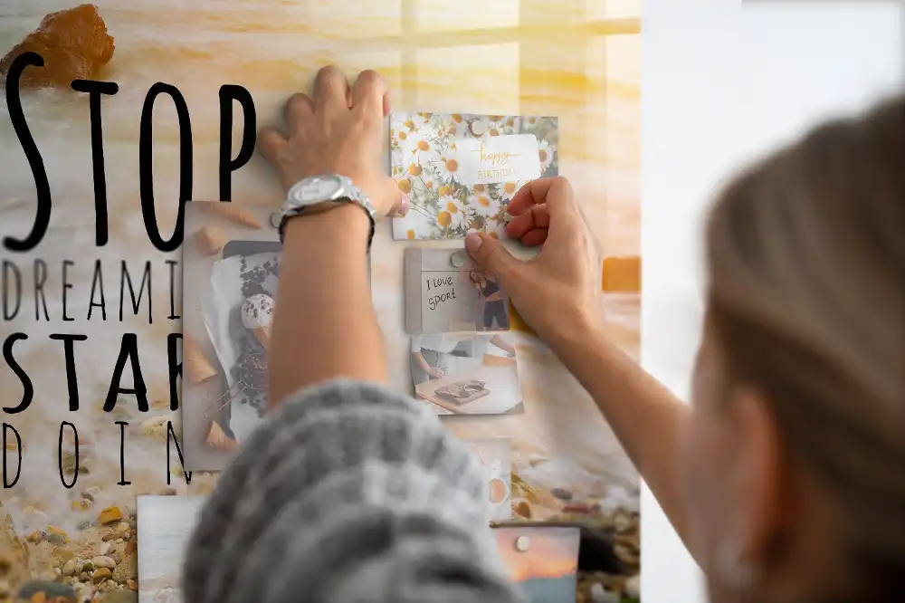 Tableau mural magnétique avec texte de motivation