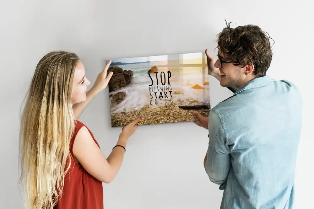 Tableau mural magnétique avec texte de motivation
