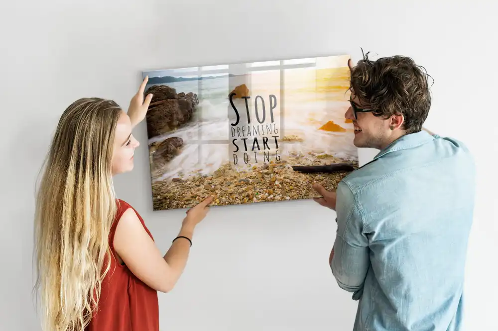 Tableau mural magnétique avec texte de motivation