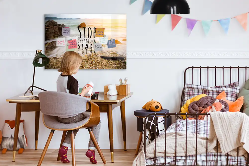 Tableau mural magnétique avec texte de motivation