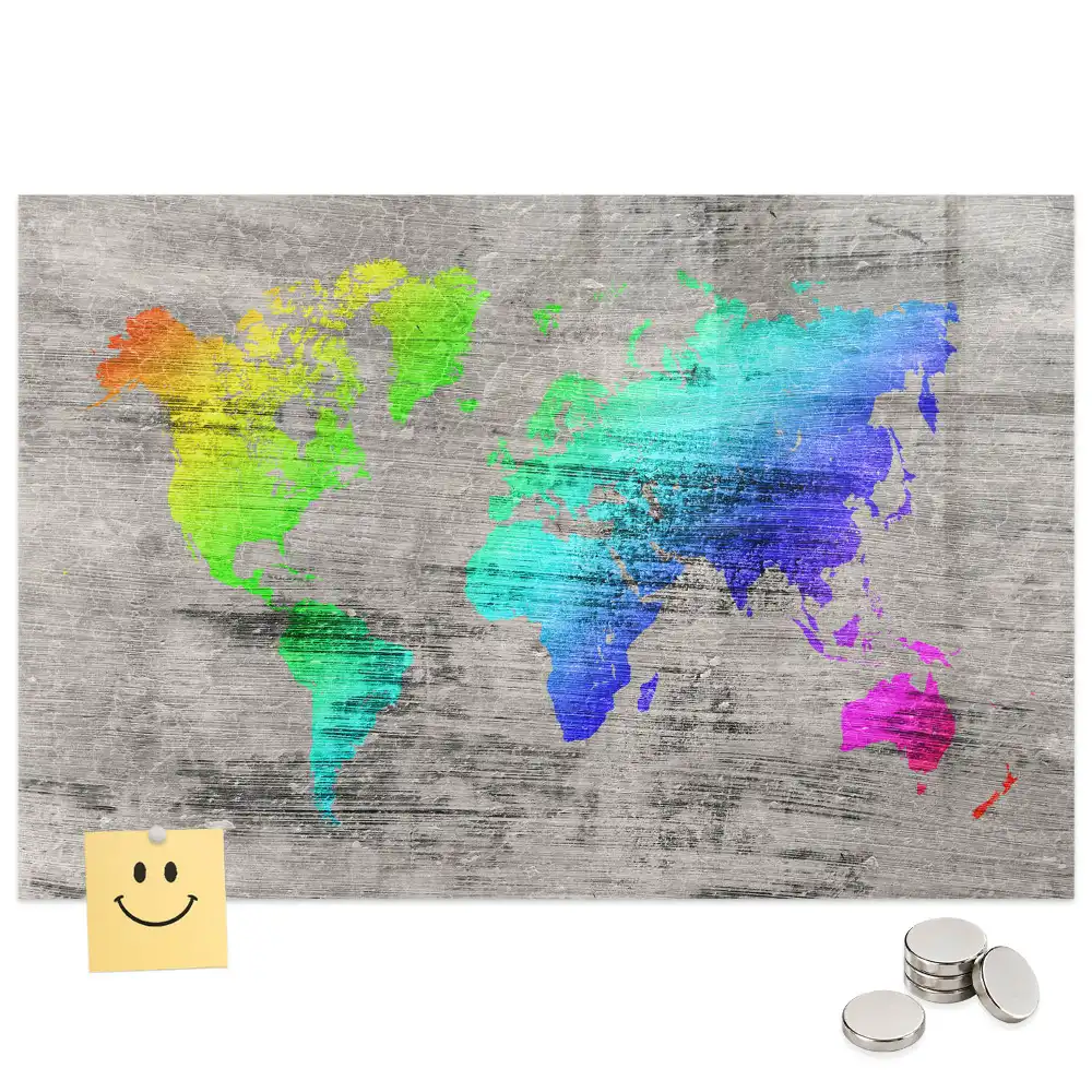 Tableau mural magnétique planisphère du monde