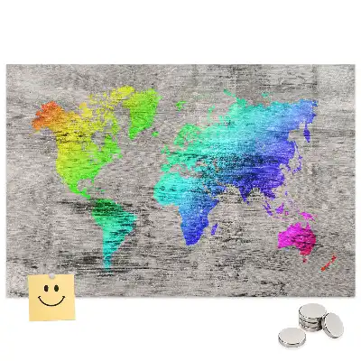 Tableau mural magnétique planisphère du monde