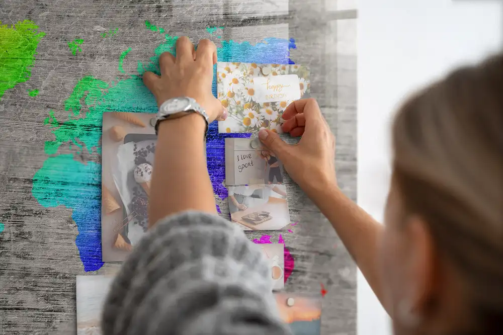 Tableau mural magnétique planisphère du monde