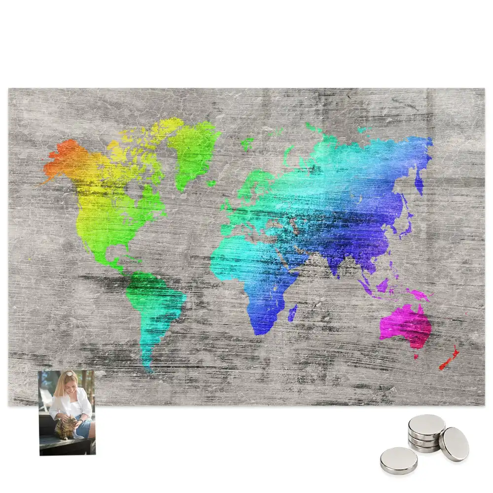 Tableau mural magnétique planisphère du monde