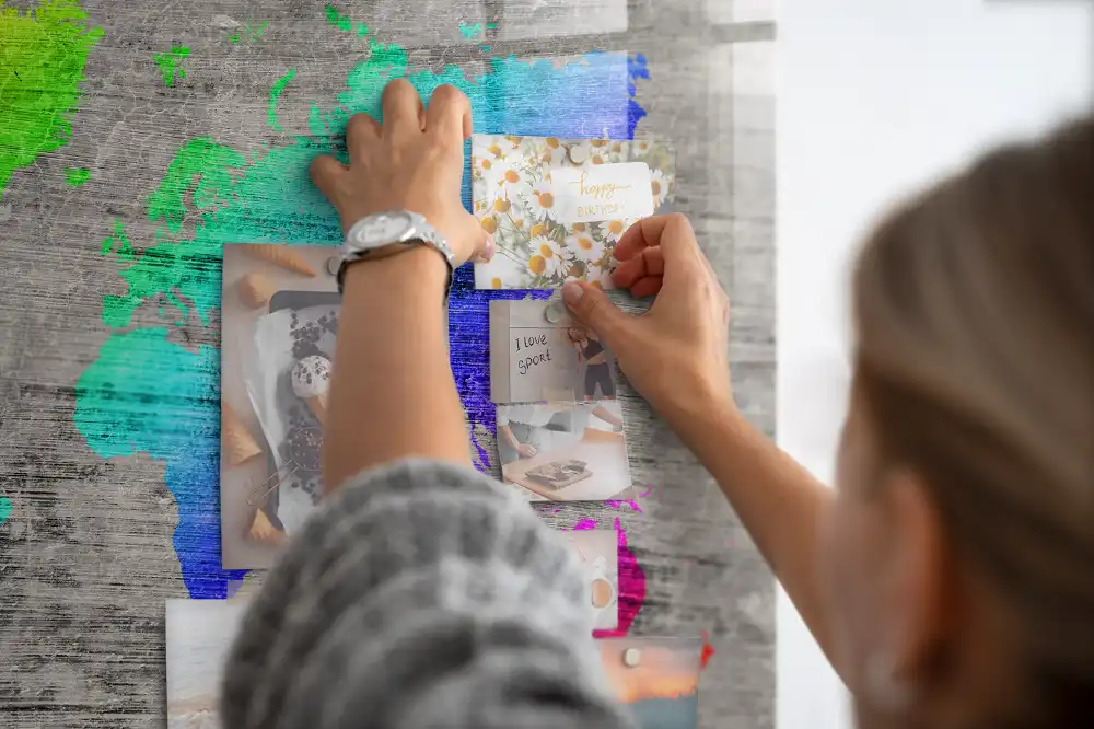 Tableau mural magnétique planisphère du monde