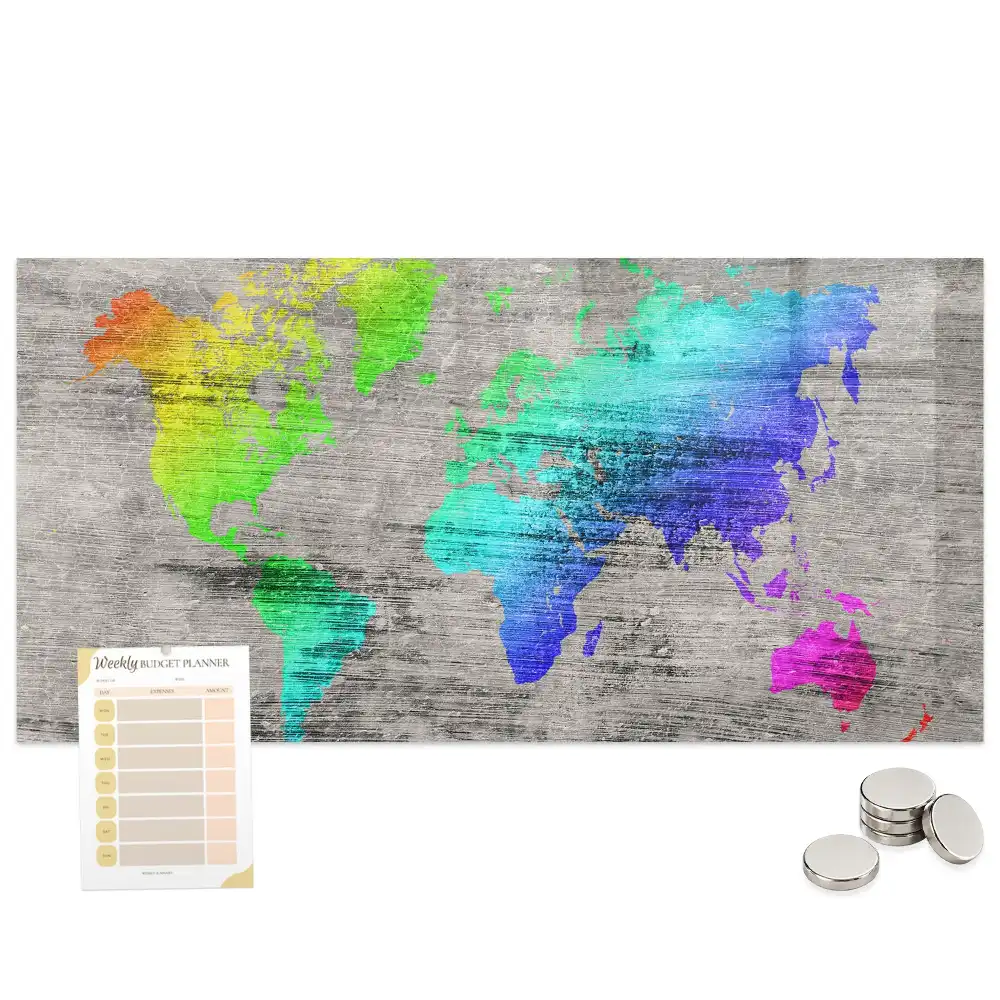 Tableau mural magnétique planisphère du monde