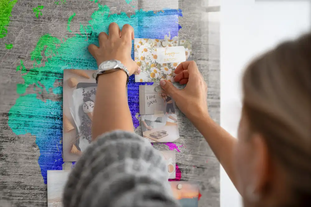 Tableau mural magnétique planisphère du monde