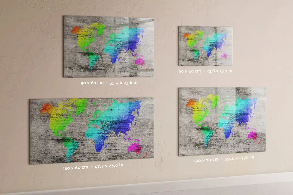 Tableau mural magnétique planisphère du monde