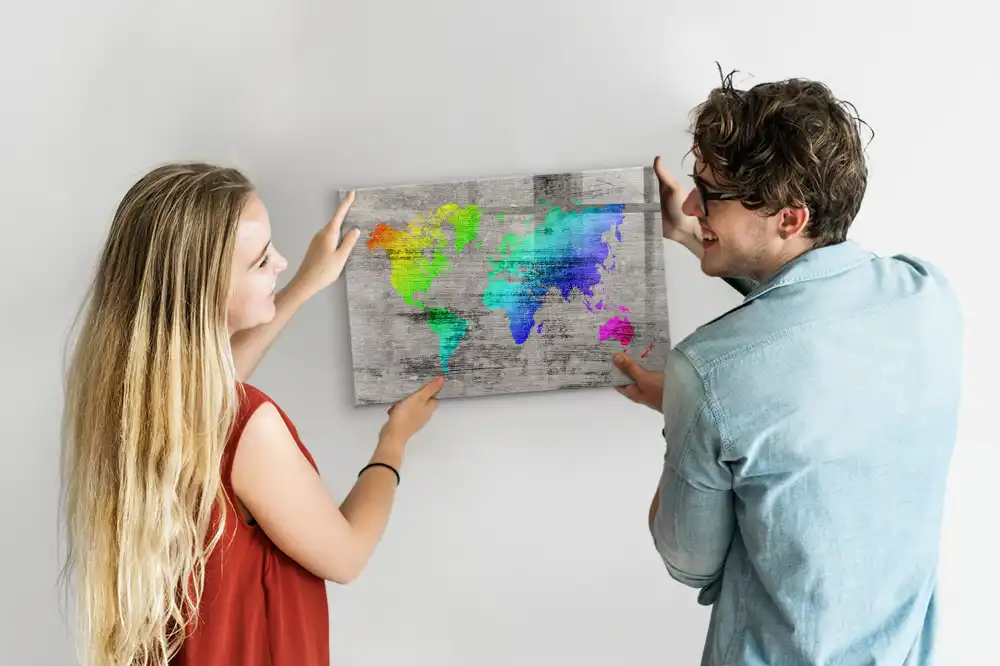Tableau mural magnétique planisphère du monde
