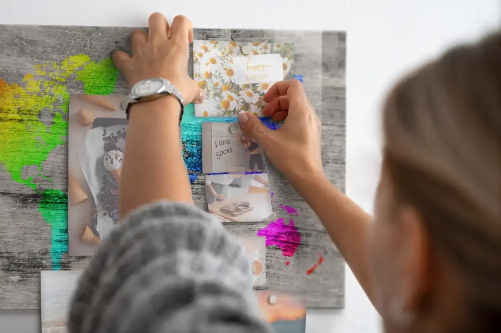 Tableau mural magnétique planisphère du monde