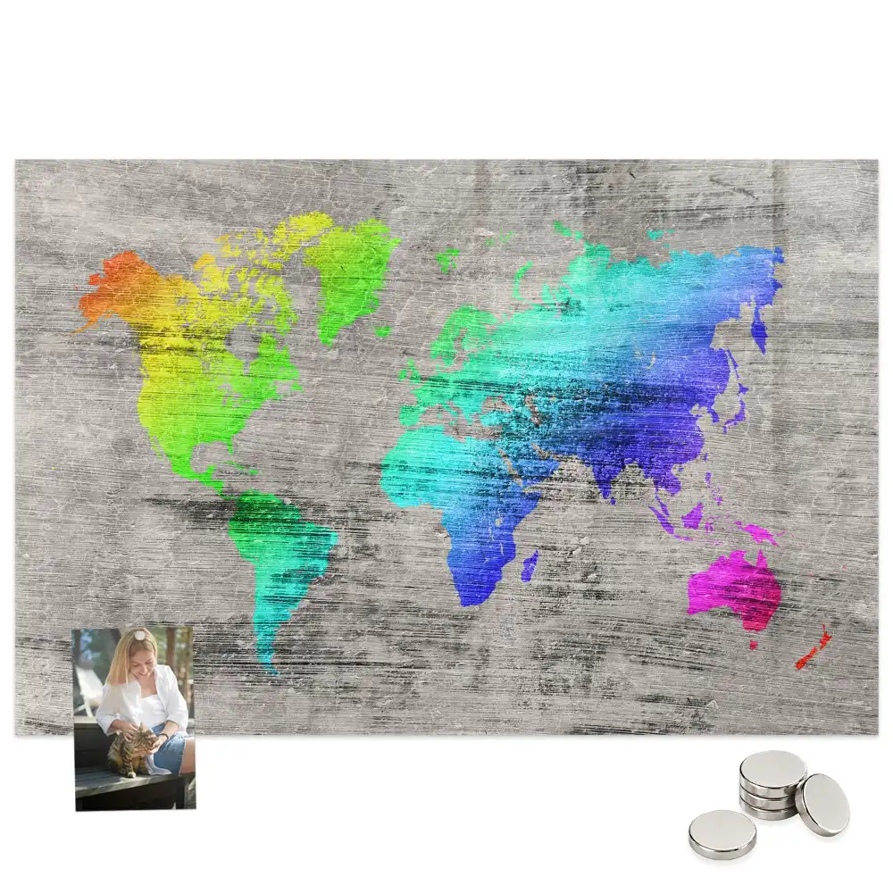 Tableau mural magnétique planisphère du monde