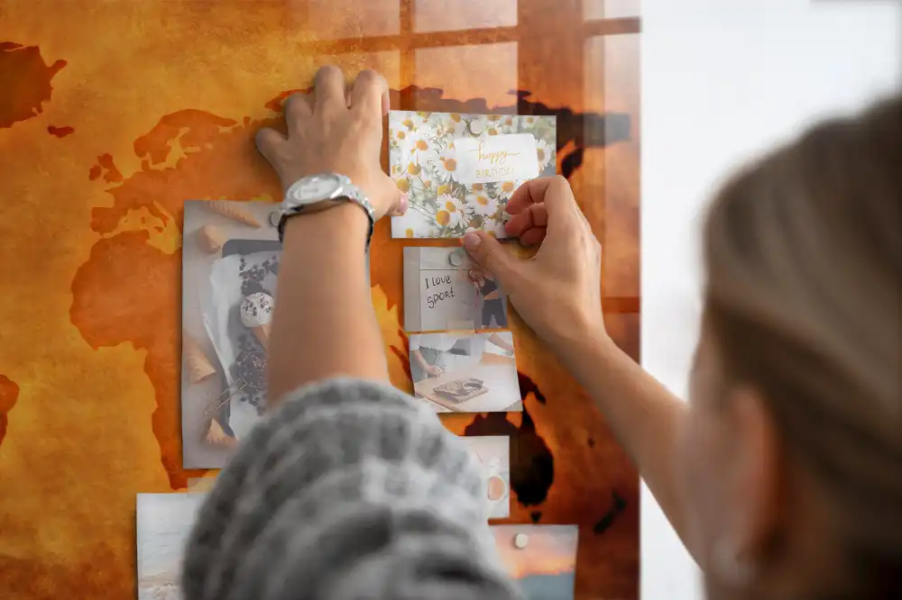 Tableau magnétique pour magnets carte du monde grand format