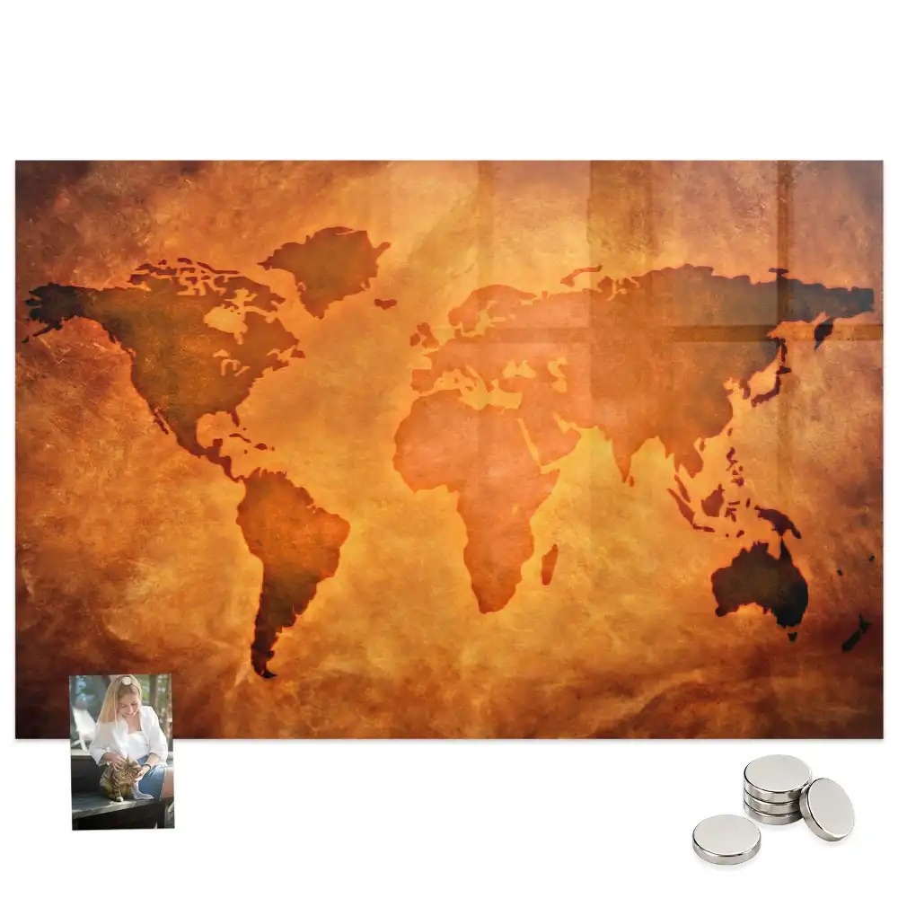 Tableau magnétique pour magnets carte du monde grand format