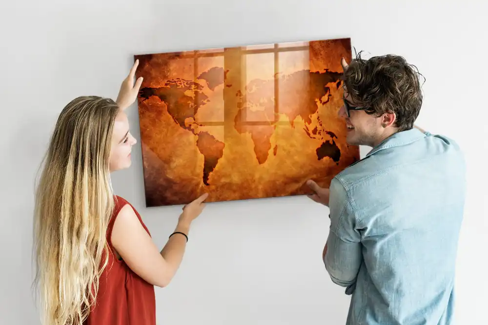 Tableau magnétique pour magnets carte du monde grand format