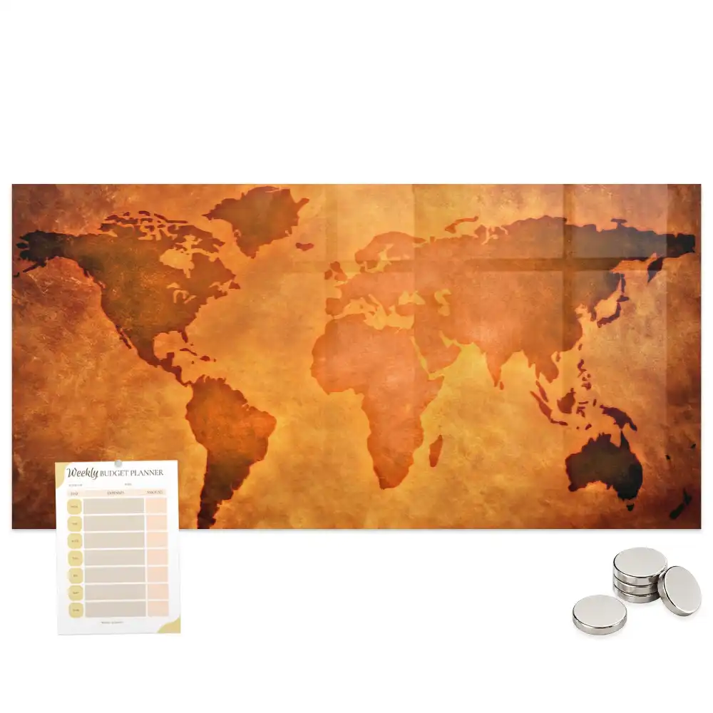 Tableau magnétique pour magnets carte du monde grand format