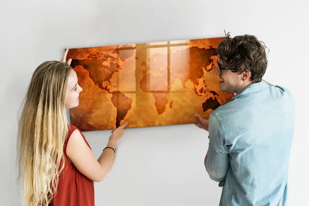 Tableau magnétique pour magnets carte du monde grand format