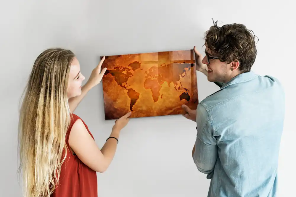 Tableau magnétique pour magnets carte du monde grand format