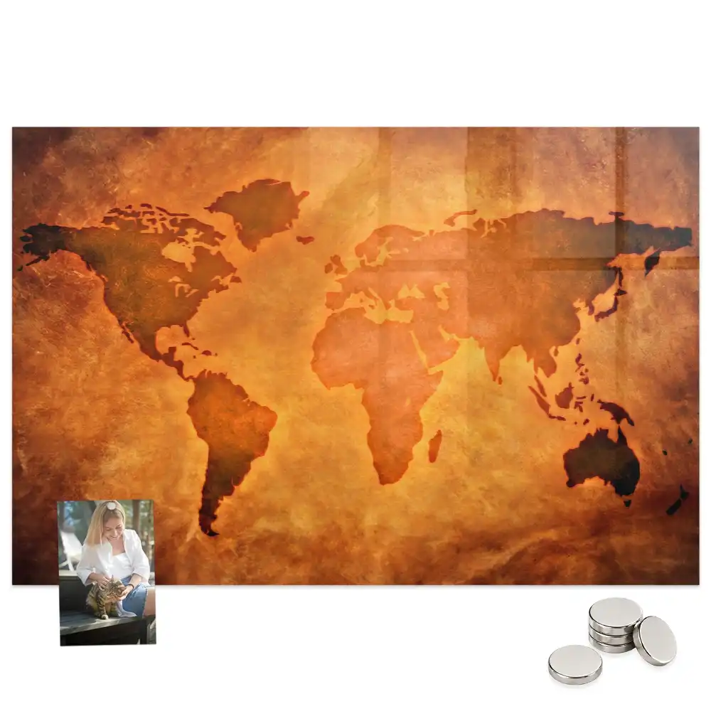 Tableau magnétique pour magnets carte du monde grand format