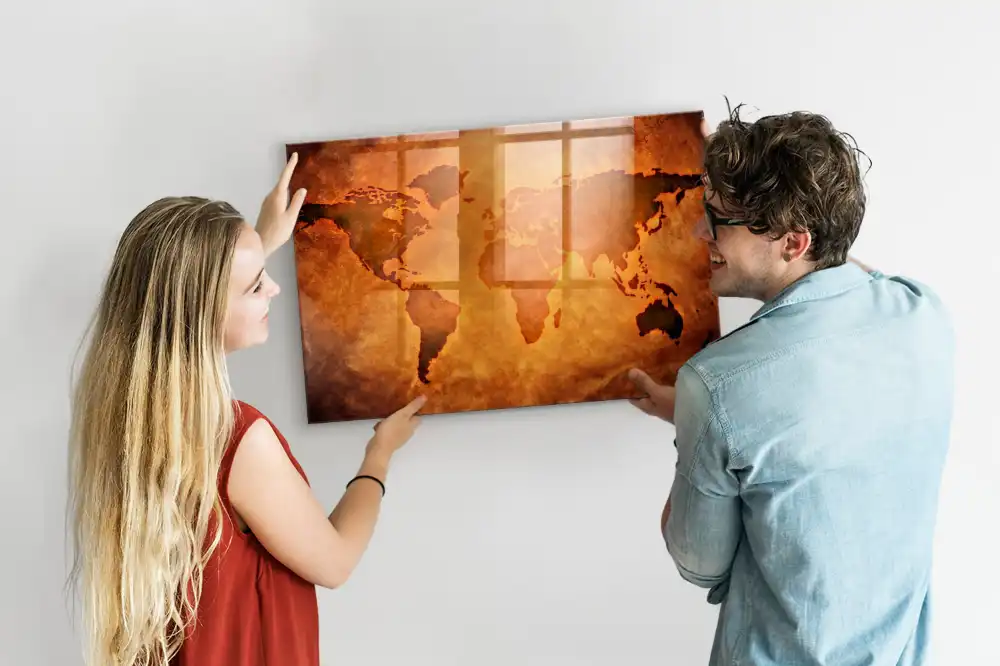 Tableau magnétique pour magnets carte du monde grand format